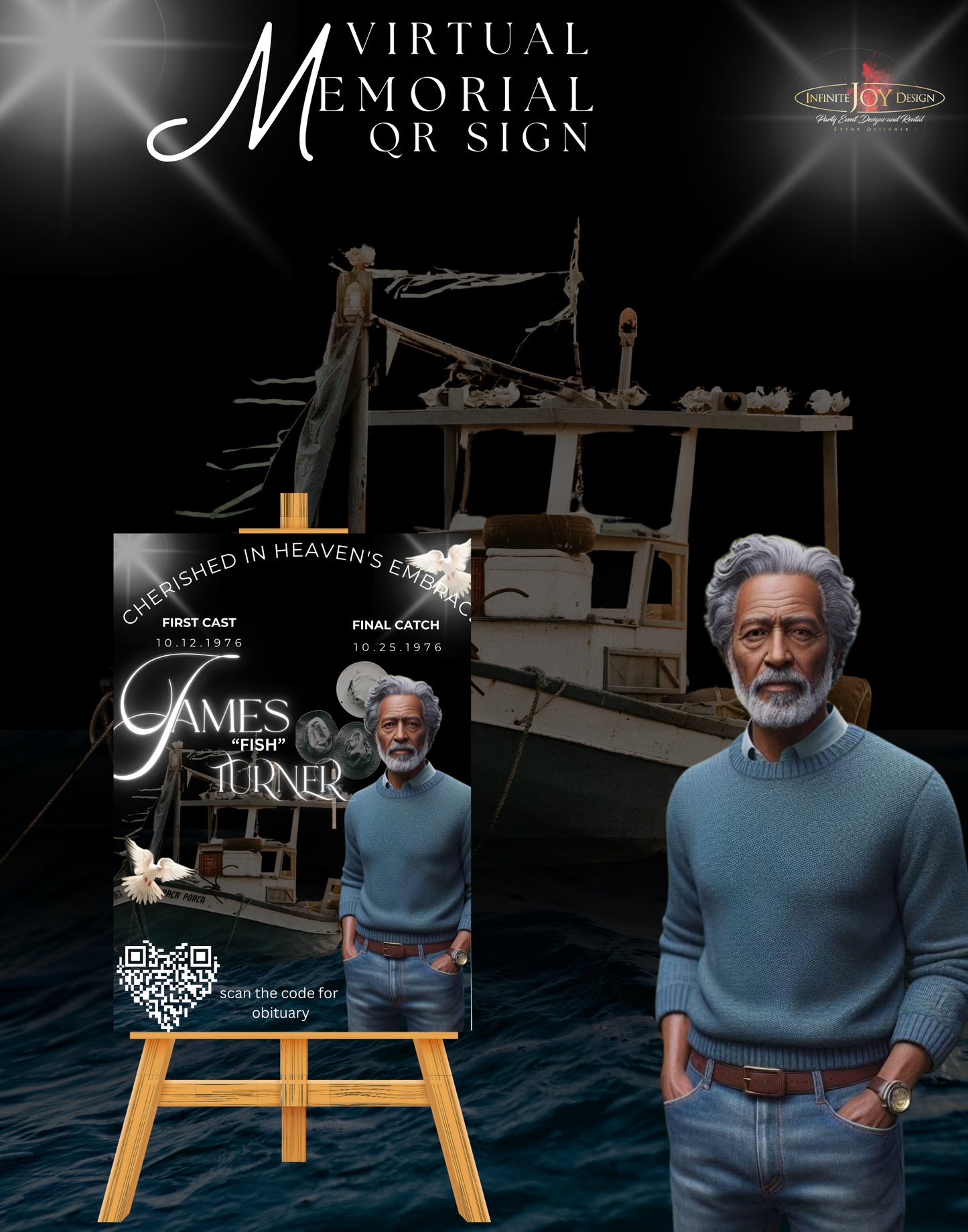 Legacy Studio Memorial Welcome Sign with QR Code