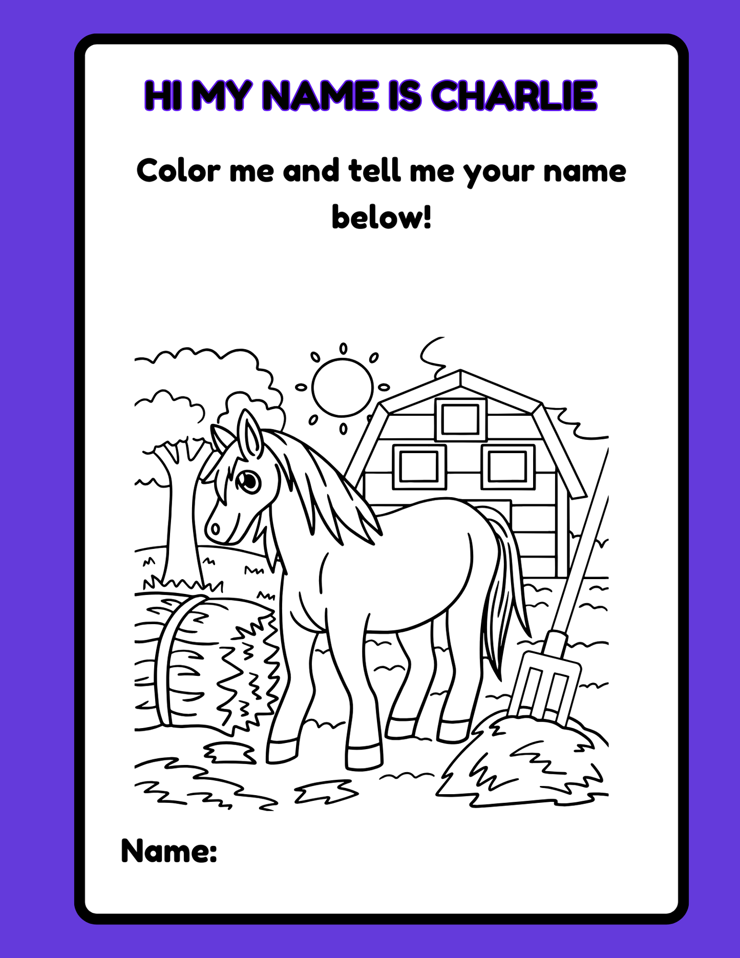 Farm Animal Activity Book Digital Download Template