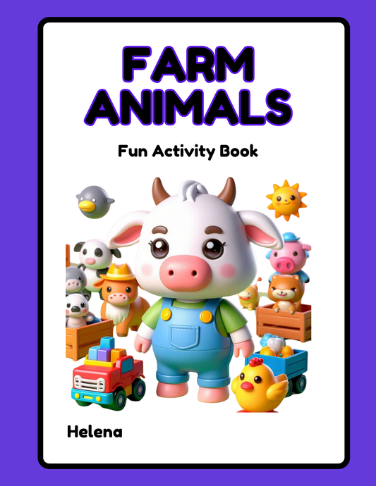 Farm Animal Activity Book Digital Download Template