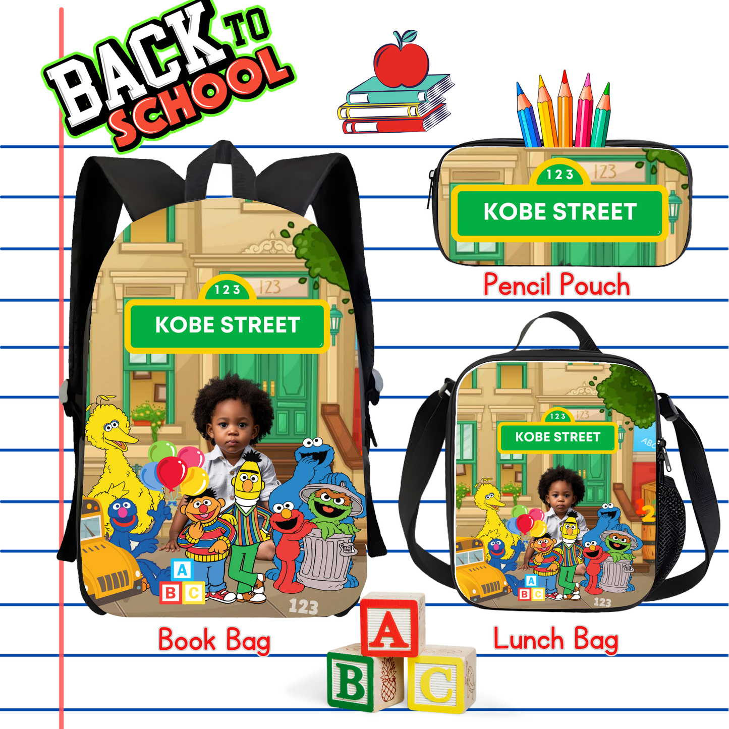 Back To School Bundle Backpack, lunch bag and pencil case