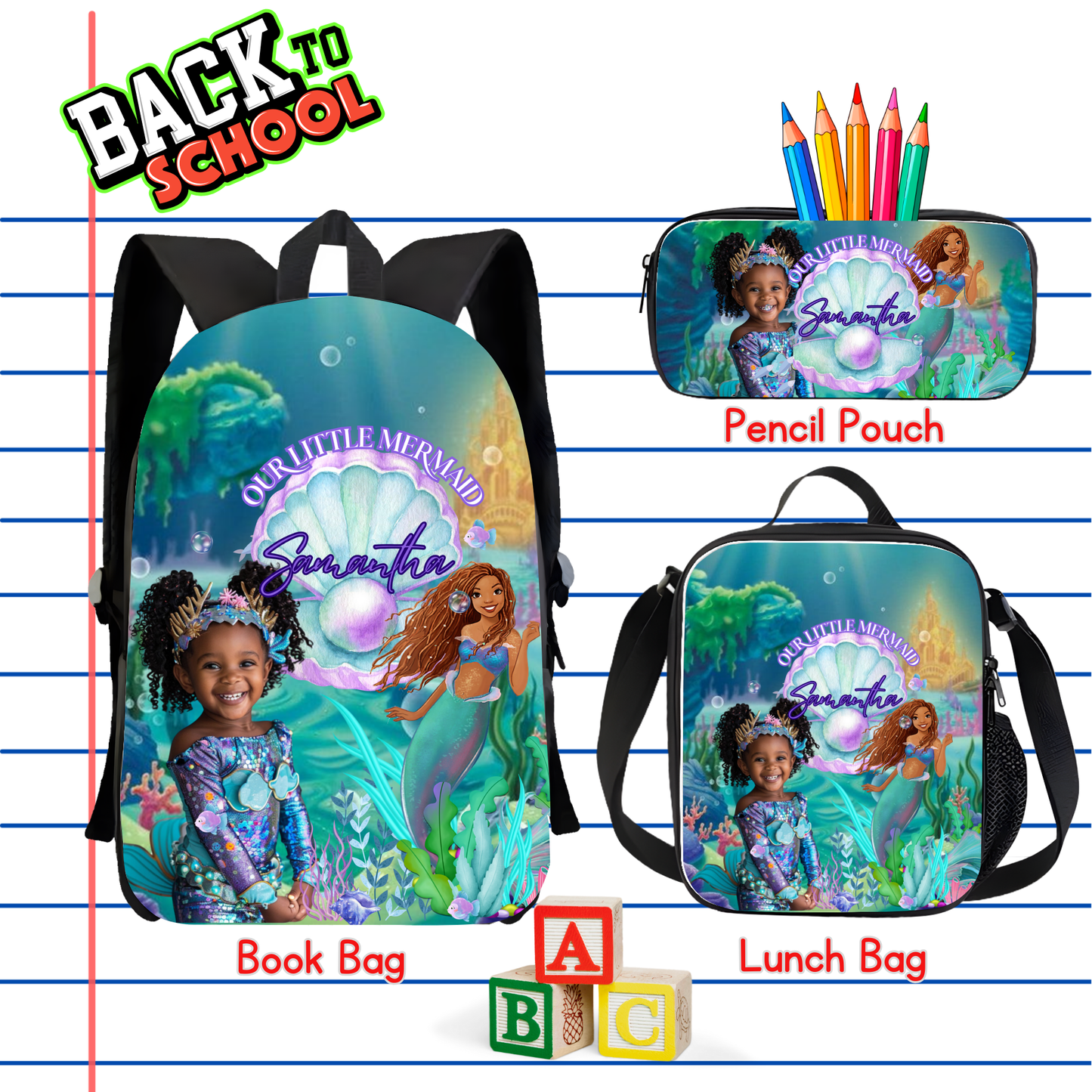 Back To School Bundle Backpack, lunch bag and pencil case