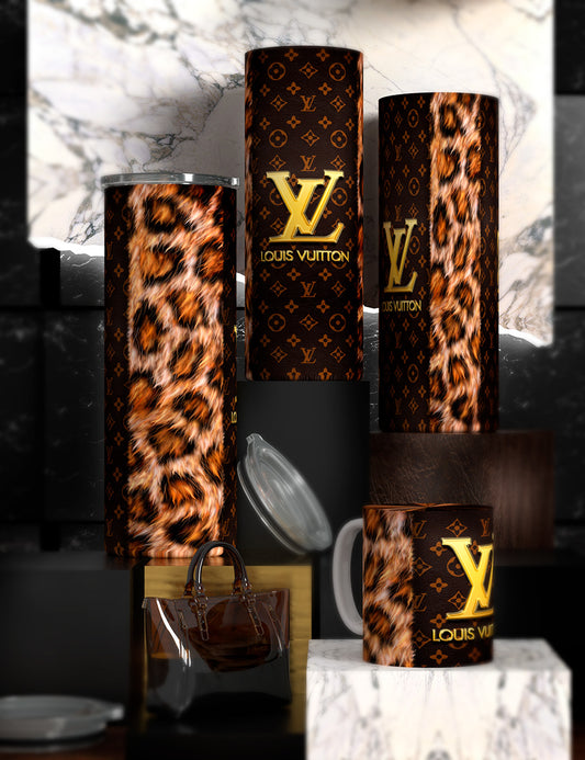 LV Leopard Cups and Skinny 20oz Tumblers