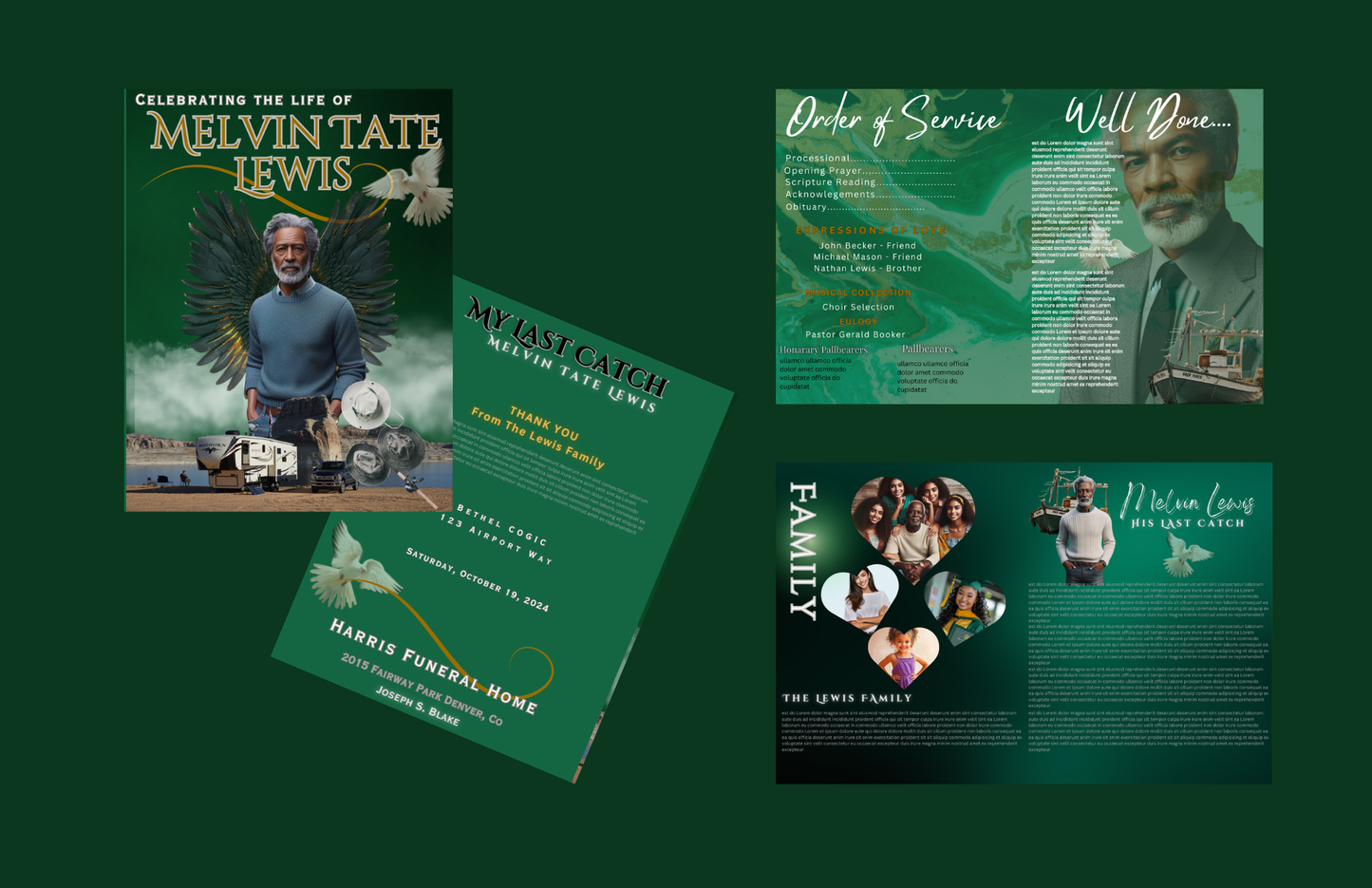 Professional Obituary Design Templates for Funeral Homes (5-Pack)