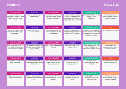 Editable 12 Month Social Media Calendar Template